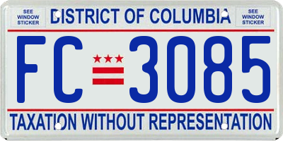 DC license plate FC3085