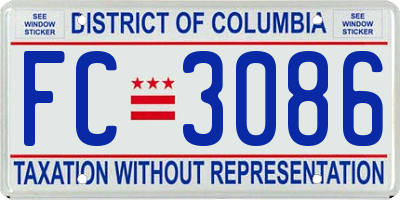 DC license plate FC3086