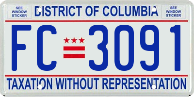 DC license plate FC3091