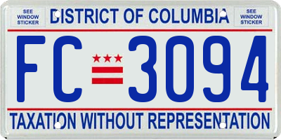 DC license plate FC3094