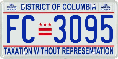 DC license plate FC3095