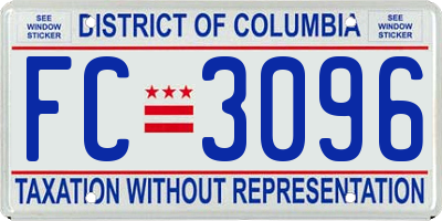 DC license plate FC3096