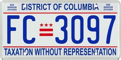 DC license plate FC3097