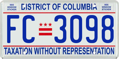 DC license plate FC3098