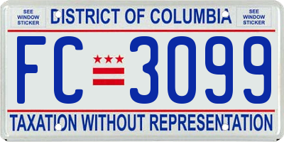 DC license plate FC3099