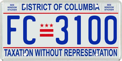 DC license plate FC3100