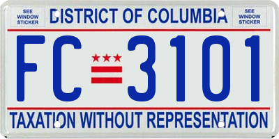 DC license plate FC3101