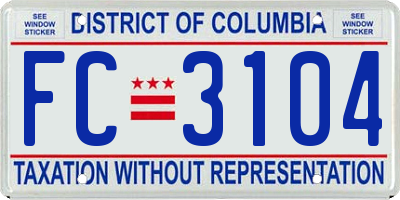 DC license plate FC3104