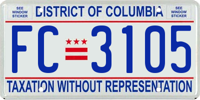 DC license plate FC3105