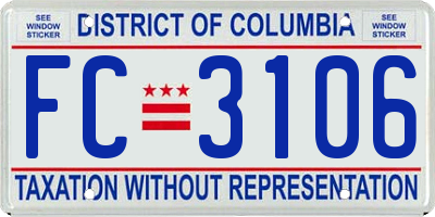 DC license plate FC3106