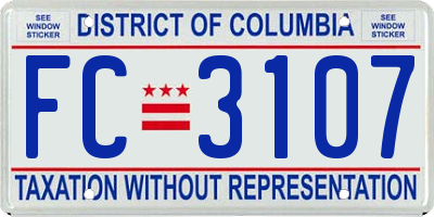 DC license plate FC3107