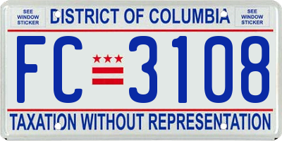 DC license plate FC3108