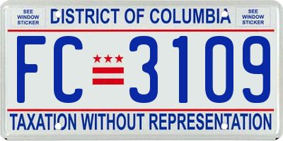 DC license plate FC3109