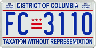 DC license plate FC3110