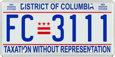 DC license plate FC3111