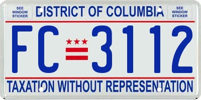 DC license plate FC3112