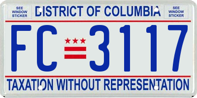 DC license plate FC3117