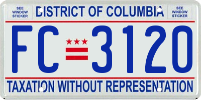 DC license plate FC3120