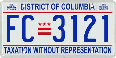 DC license plate FC3121