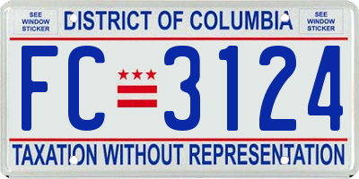 DC license plate FC3124