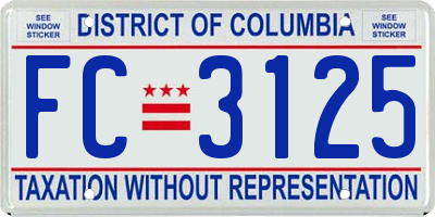 DC license plate FC3125