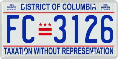 DC license plate FC3126