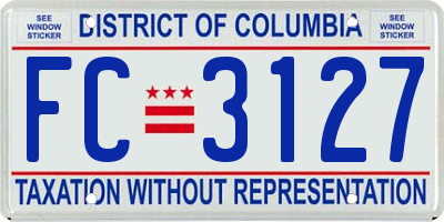 DC license plate FC3127