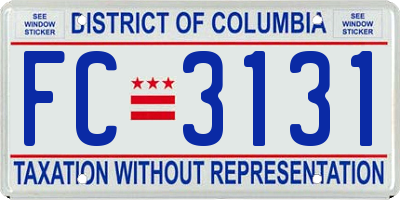 DC license plate FC3131