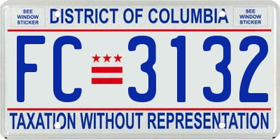 DC license plate FC3132