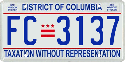 DC license plate FC3137