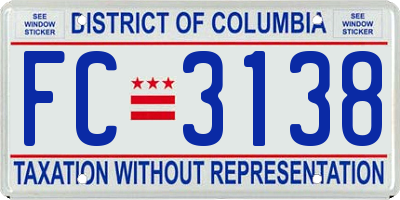 DC license plate FC3138