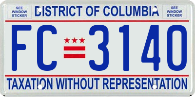 DC license plate FC3140