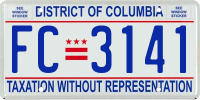 DC license plate FC3141