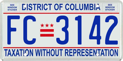 DC license plate FC3142