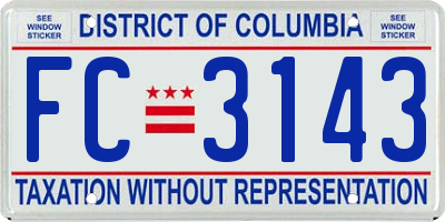 DC license plate FC3143