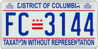 DC license plate FC3144