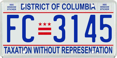 DC license plate FC3145