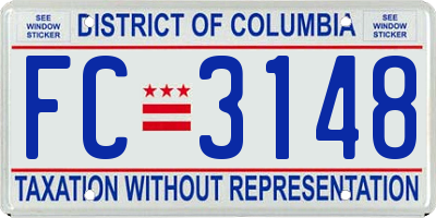 DC license plate FC3148