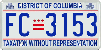 DC license plate FC3153