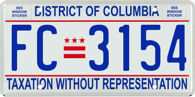 DC license plate FC3154