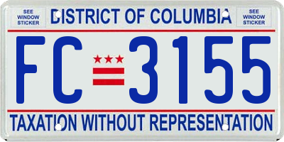 DC license plate FC3155