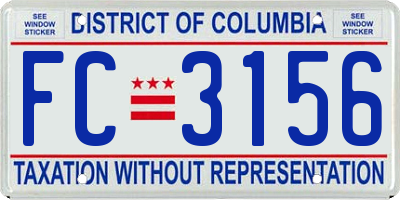 DC license plate FC3156