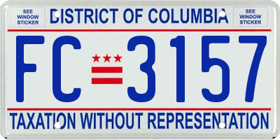 DC license plate FC3157