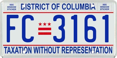 DC license plate FC3161