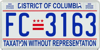 DC license plate FC3163