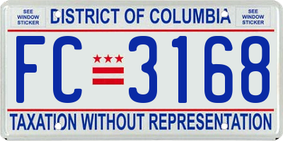 DC license plate FC3168