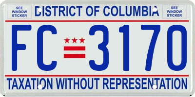 DC license plate FC3170