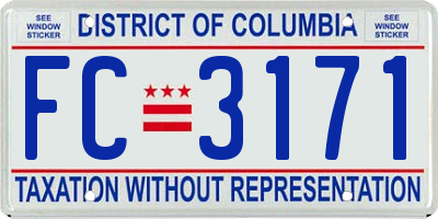 DC license plate FC3171