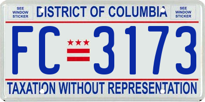 DC license plate FC3173