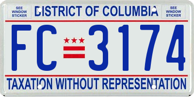 DC license plate FC3174